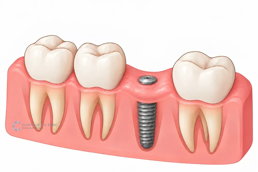 Vis de cicatrisation sur l’implant