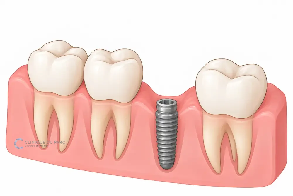 L’implant placé dans l’os